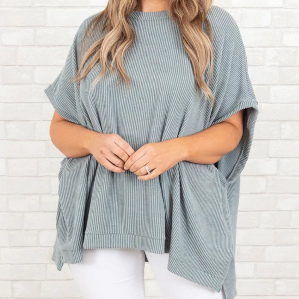 Chic Soul “All About Knits” Top – Seafoam – Size 1X